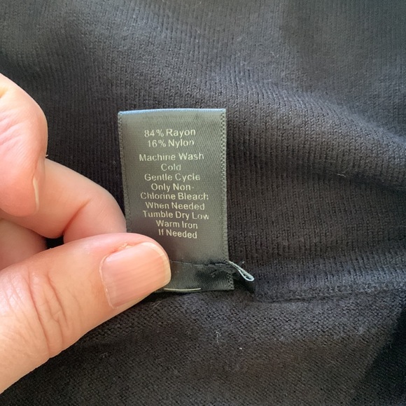 Ann Taylor Stretch Knit Cowl Neck Sweater Black M - Picture 4 of 4